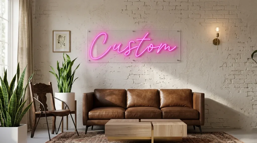 Acrylic Base with LED Neon Letters